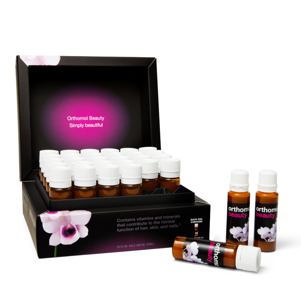 Orthomol Beauty — Women’s Beauty Supplement for Hair, Skin & Nail Health with Collagen & CoQ10 | Liquid Vials | 30-Day Supply