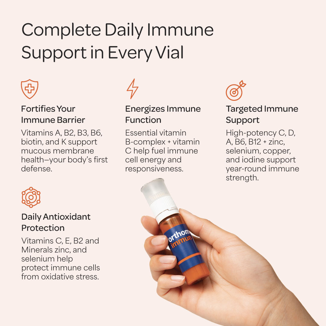 Orthomol Immun — Daily Immune Support with Vitamins A–E, Zinc & Selenium | Liquid Vials | 7-Day Supply
