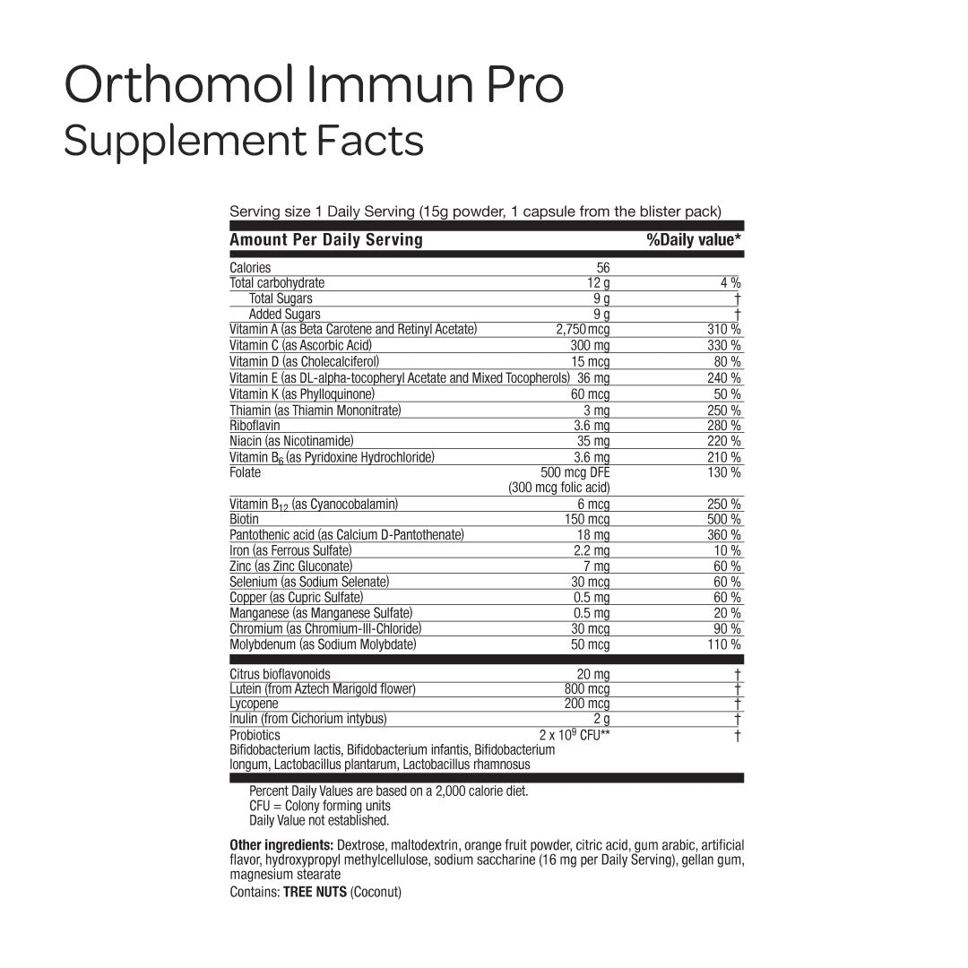 Orthomol Immun Probiotic & Powder — Advanced Immune Defense with Probiotics & Essential Micronutrients | Powder | 30-Day Supply