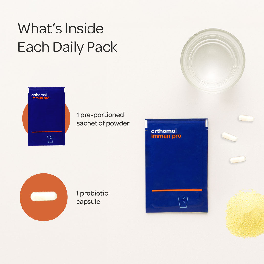 Orthomol Immun Probiotic & Powder — Advanced Immune Defense with Probiotics & Essential Micronutrients | Powder | 30-Day Supply