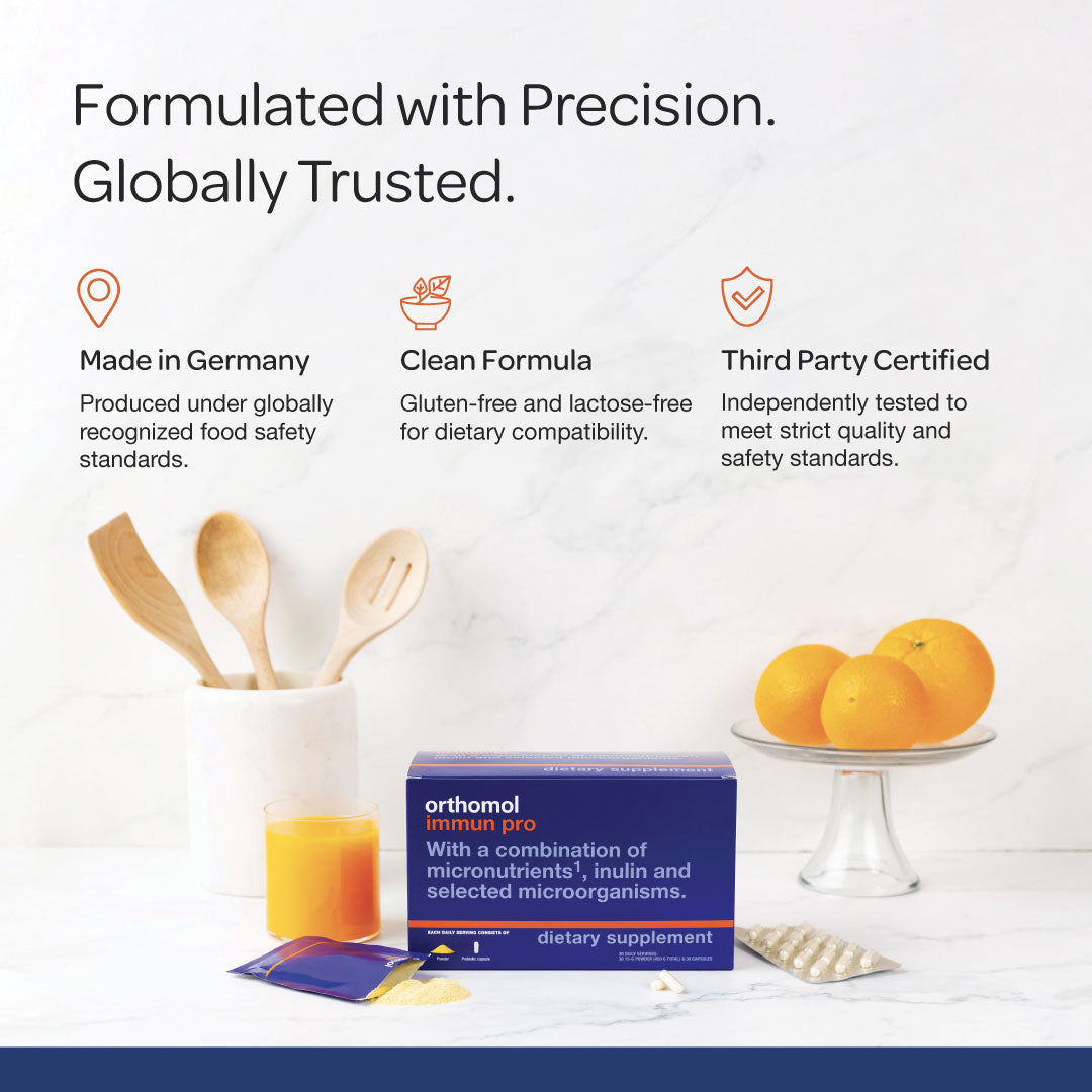 Orthomol Immun Probiotic & Powder — Advanced Immune Defense with Probiotics & Essential Micronutrients | Powder | 30-Day Supply