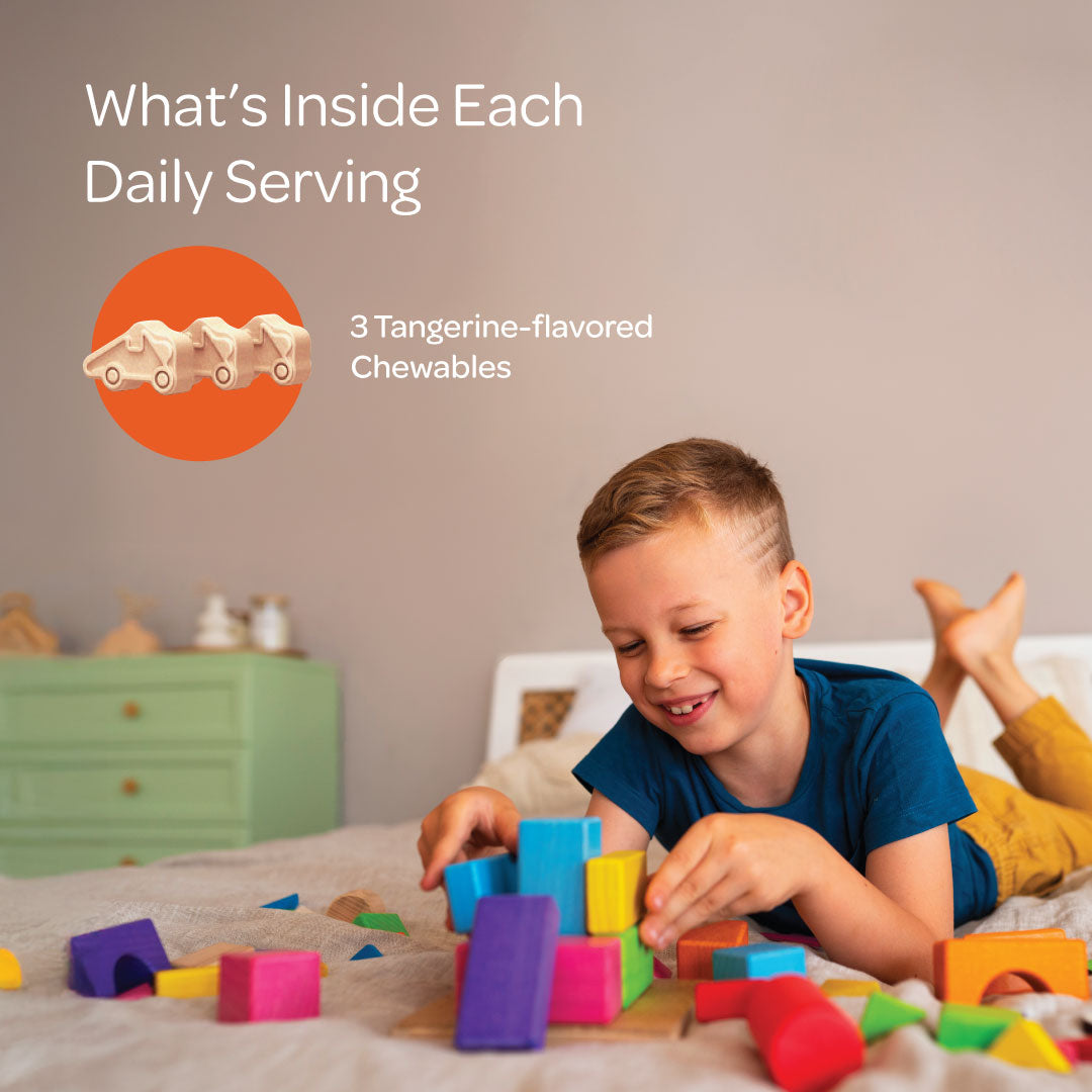 Orthomol Immun Junior C Plus — Daily Immune Support for Kids 4+ with Vitamin C | Children’s Chewables | Tangerine Flavor | 30-Day Supply