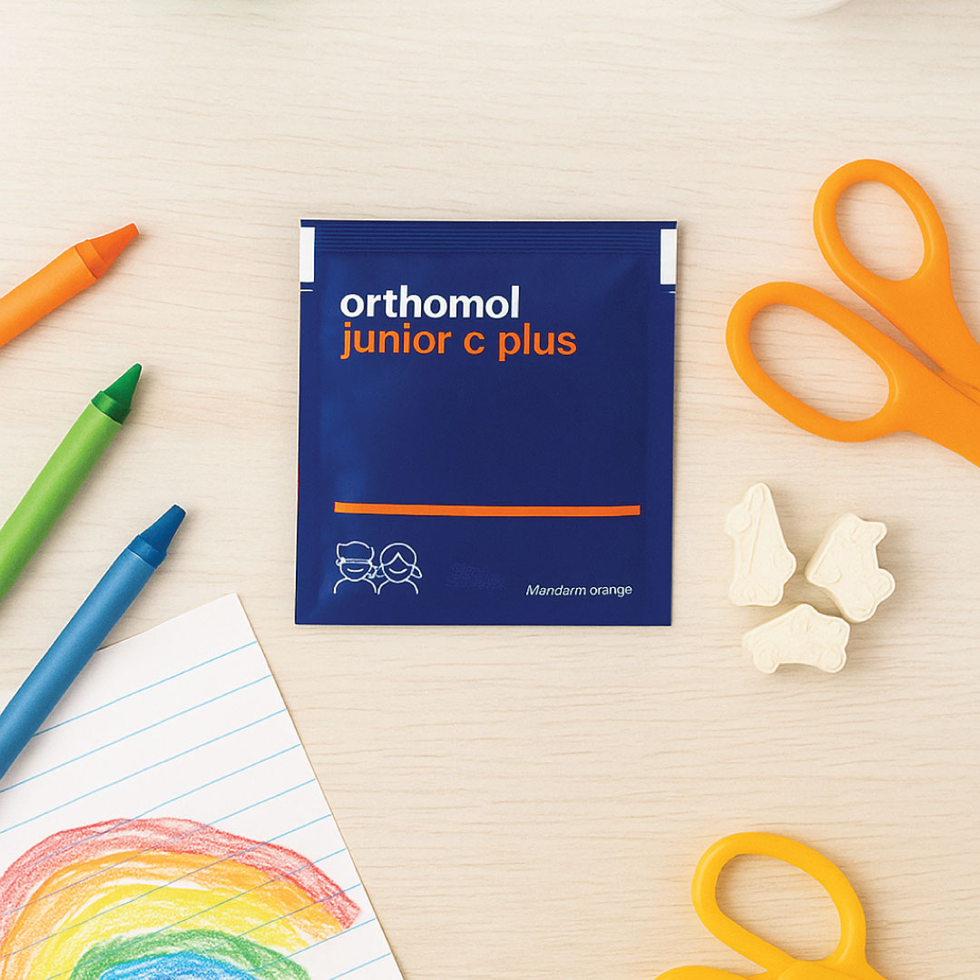 Orthomol Immun Junior C Plus — Daily Immune Support for Kids 4+ with Vitamin C | Children’s Chewables | Tangerine Flavor | 30-Day Supply