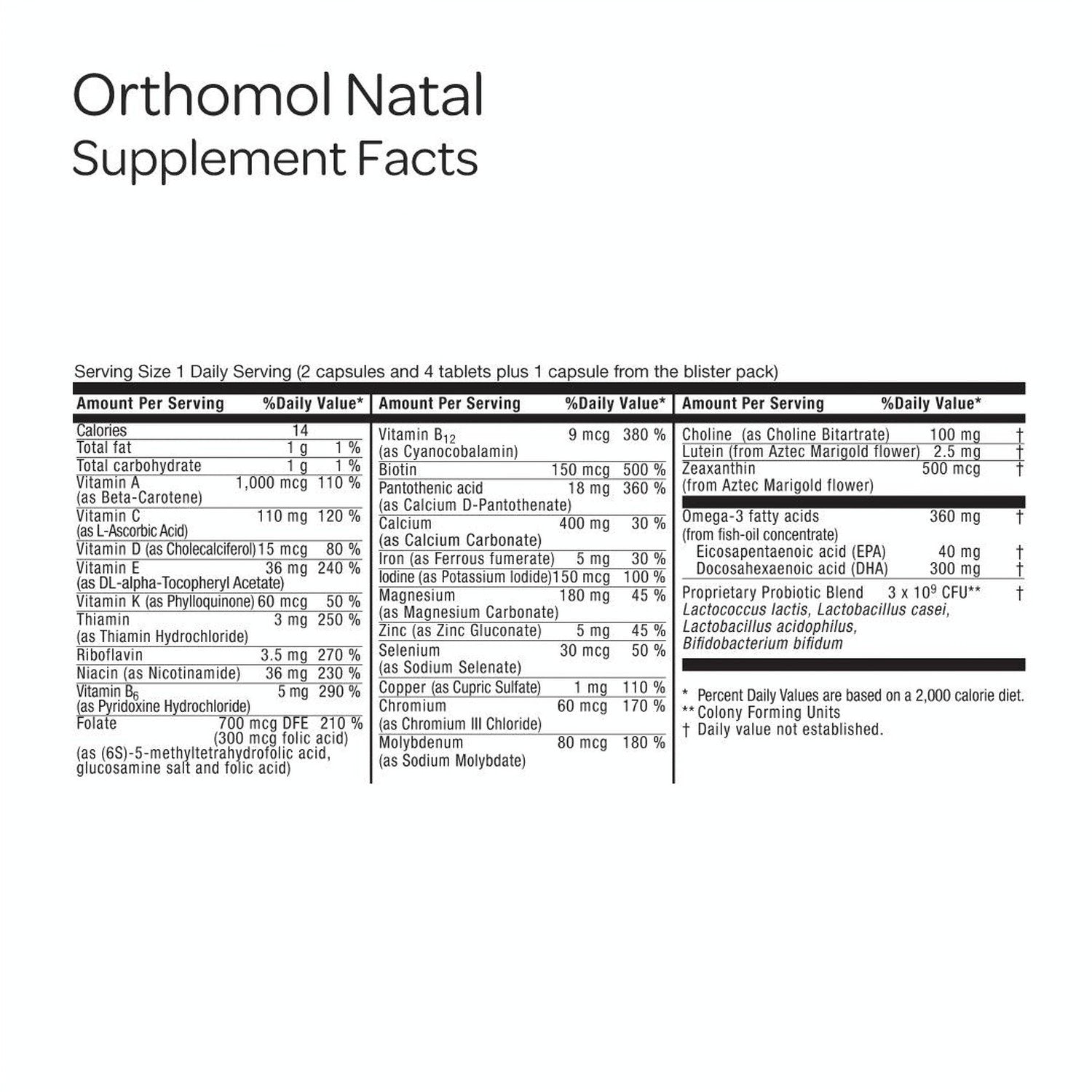 Orthomol Natal — Prenatal & Postnatal Support with DHA, Folic Acid & Daily Micronutrients | Tablets & Capsules | 30-Day Supply