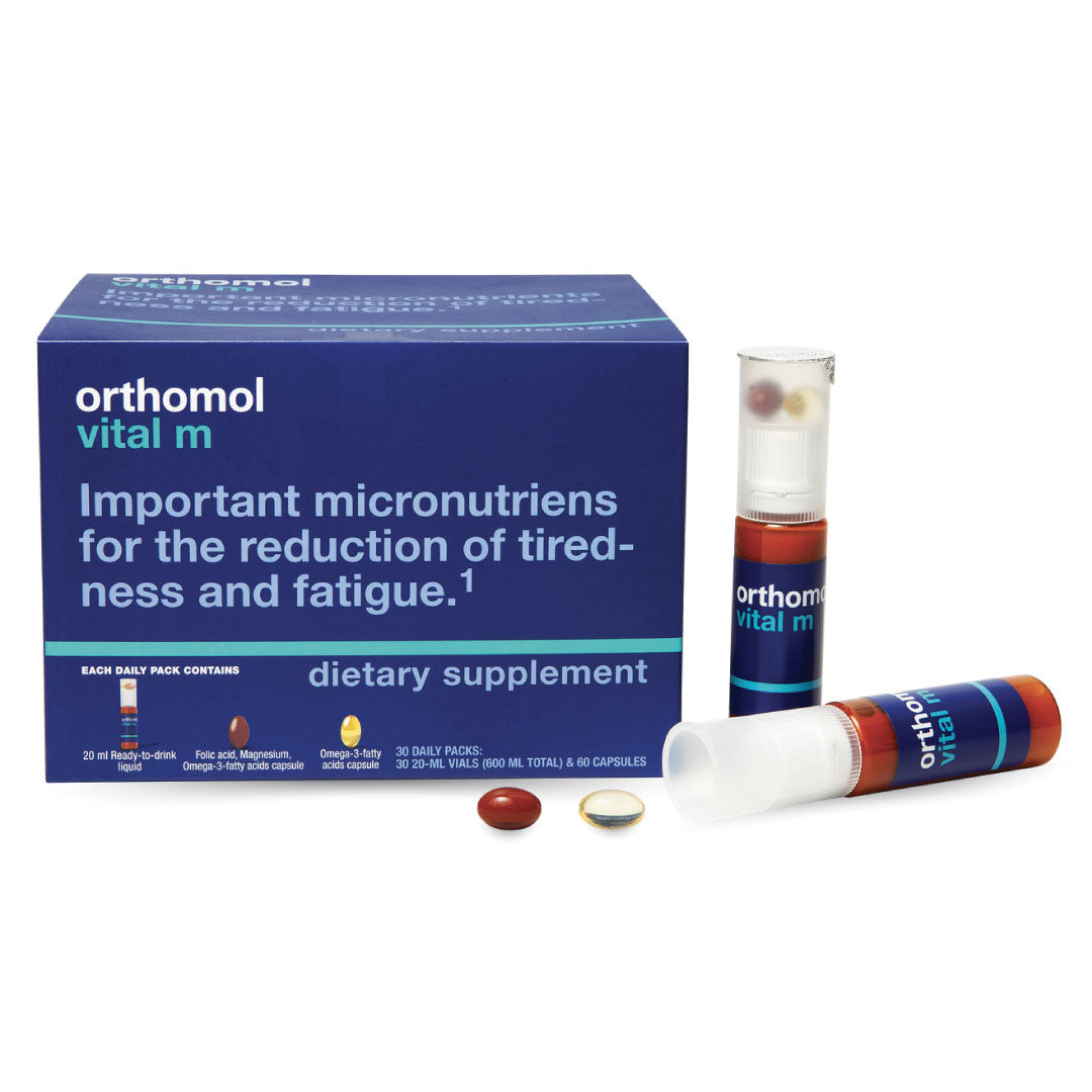 Orthomol Vital M Liquid Vials | 30-Day Supply of Men's Supplement for Daily Energy, Vitality & Fatigue Support with B Vitamins, Magnesium & Zinc