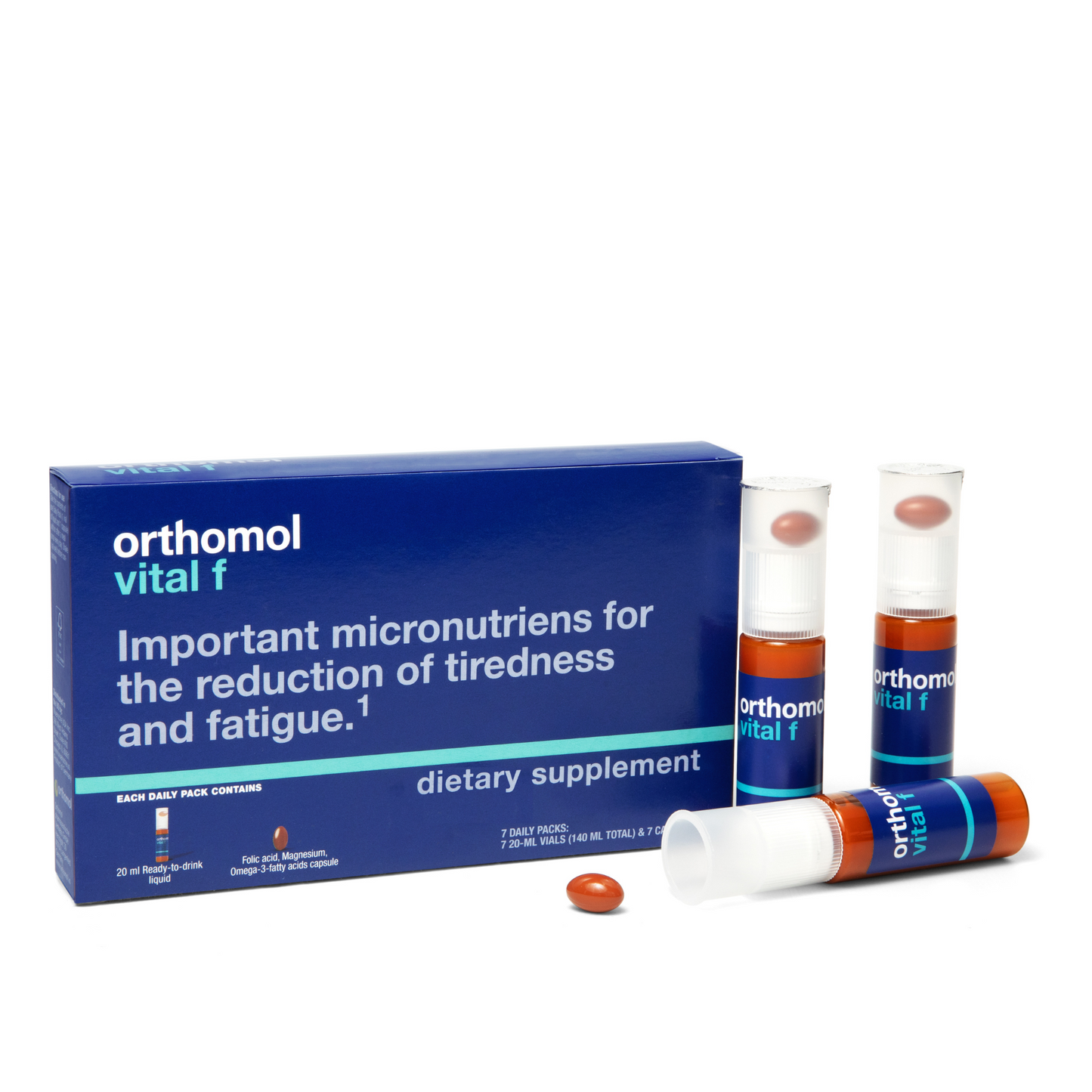 Orthomol Vital F – Liquid Vials | 30-Day Supply of Women's Supplement for Daily Energy, Vitality & Fatigue Support with Magnesium, B Vitamins & Omega-3