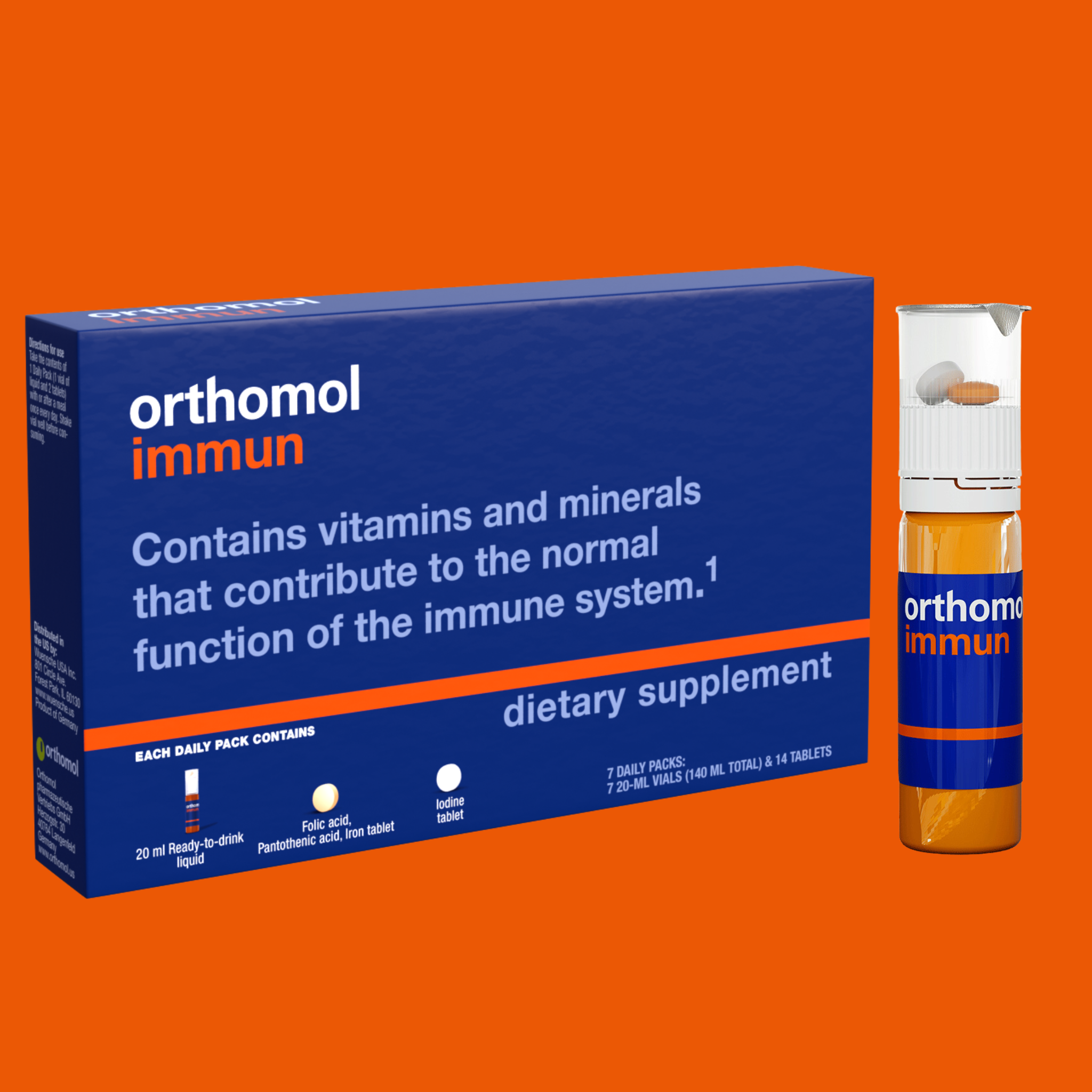 Orthomol Immun – Liquid Vials | 7-Day Supply, Immune Support Supplement with Vitamins A-E, Zinc & Selenium