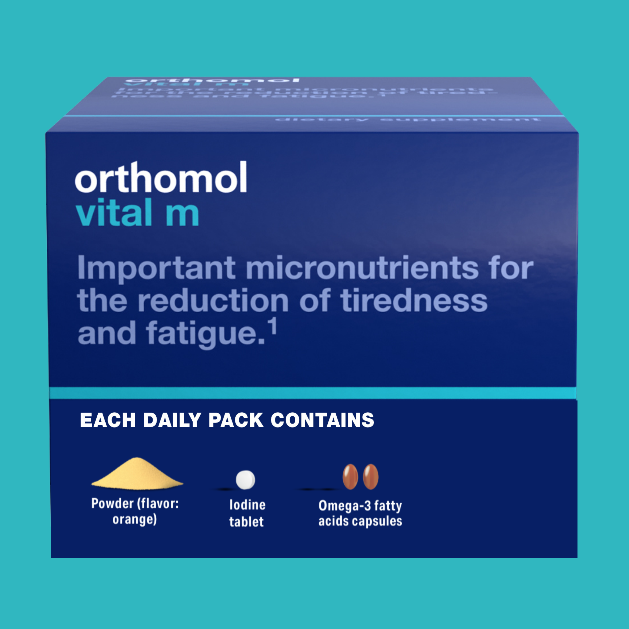 Orthomol Vital M – Powder & Capsule Packs | 30-Day Men's Supplement for Daily Energy, Vitality & Fatigue Support with B Vitamins, Magnesium & Omega-3