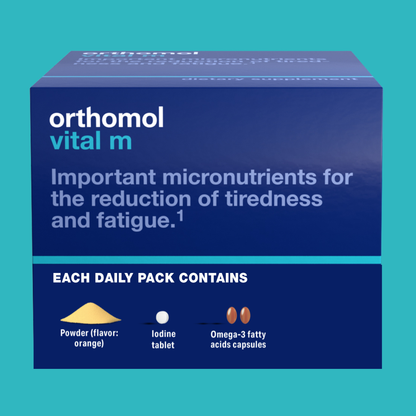 Orthomol Vital M – Powder & Capsule Packs | 30-Day Men's Supplement for Daily Energy, Vitality & Fatigue Support with B Vitamins, Magnesium & Omega-3