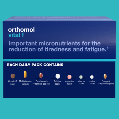 Orthomol Vital F – Tablet & Capsule Packs | 30-Day Women's Supplement Daily Energy, Vitality & Fatigue Support with B Vitamins, Calcium & Magnesium