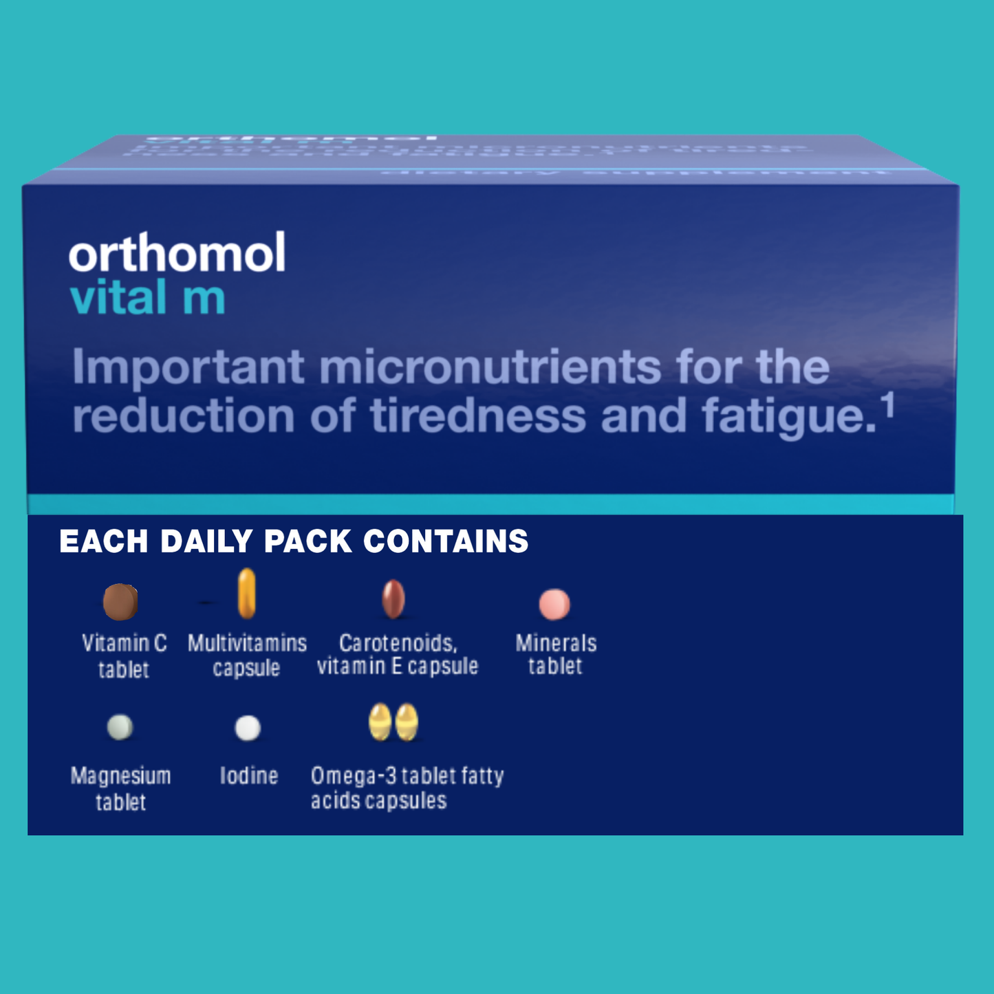 Orthomol Vital M – Tablet & Capsule Packs | 30-Day Supply of Men's Supplement for Daily Energy, Vitality & Fatigue Support with B Vitamins, Magnesium & Zinc