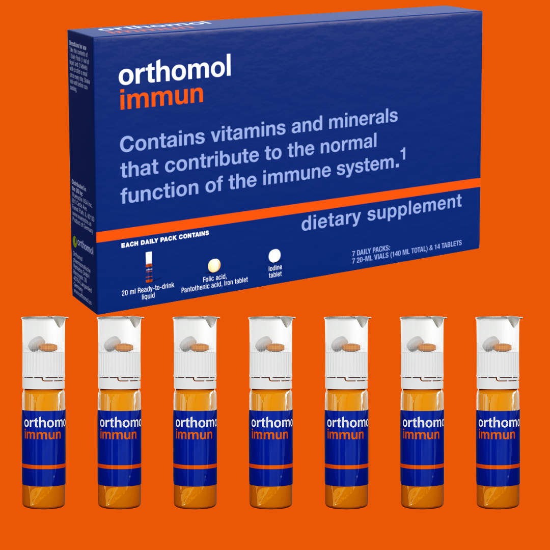 Orthomol Immun Vial, Daily Liquid Immune Support Supplement, 7-Day Supply,  Includes Vitamins A, B, C, D, E, Zinc & Iodine, Premium Formula for ...