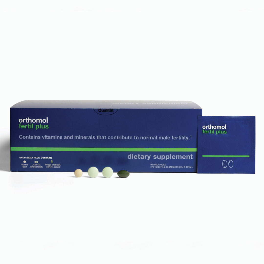 Orthomol Fertil Plus — Male Fertility Support with Selenium, Zinc, L-Carnitine & Antioxidants | 90-Day Supply