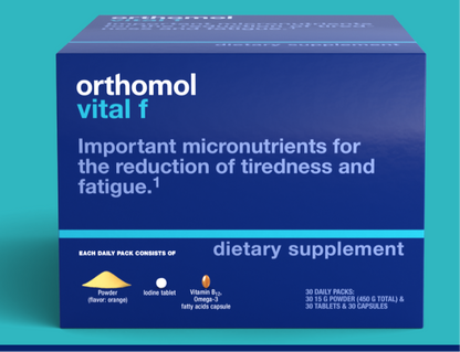 Orthomol Vital F Powder & Tablet Packet, Women's Multivitamin, 30-Day Supply, Vitamins A, B, C, D, E, K, Calcium, Iodine, Omega-3