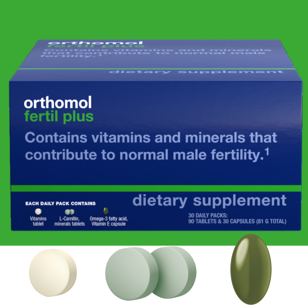 Orthomol Fertil Plus – 30-Day Supply | Premium Male Fertility Support with Selenium, Zinc, L-Carnitine & Antioxidants