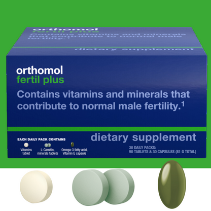 Orthomol Fertil Plus – 30-Day Supply | Premium Male Fertility Support with Selenium, Zinc, L-Carnitine & Antioxidants