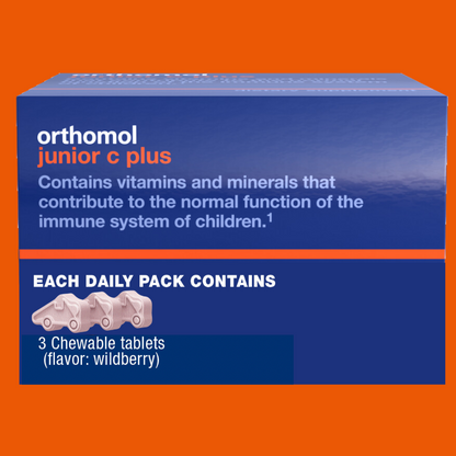 Orthomol Immun Junior C Plus – 30-Day Supply | Children's Chewable Immune Support in Wildberry Flavor