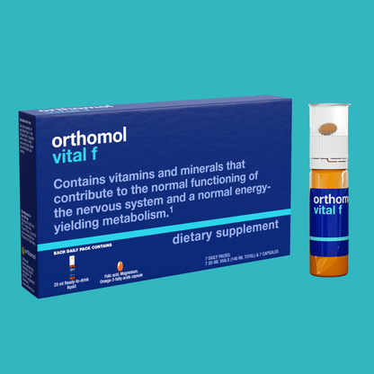 Orthomol Vital F – Liquid Vials | 7-Day Women's Supplement for Daily Energy, Vitality & Fatigue Support with Magnesium, B Vitamins & Omega-3