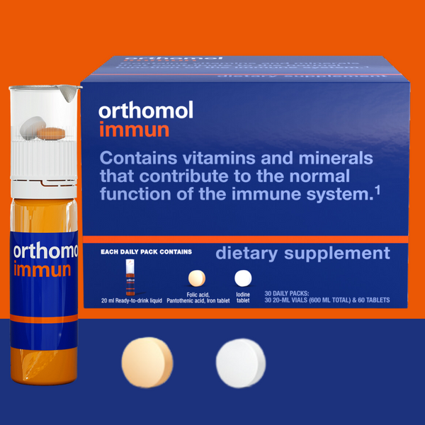 Orthomol Immun Vial, Daily Liquid Immune Support Supplement, 30-Day Supply,  Includes Vitamins A, B, C, D, E, Zinc & Iodine, Premium Formula for ...