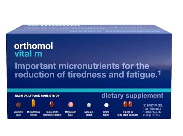 Orthomol Vital M – Tablet & Capsule Packs | 30-Day Supply of Men's Supplement for Daily Energy, Vitality & Fatigue Support with B Vitamins, Magnesium & Zinc