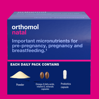 Orthomol Natal – Powder Packs | 30-Day Advanced Prenatal & Postnatal Supplement with DHA, Folic Acid & Essential Daily Micronutrients