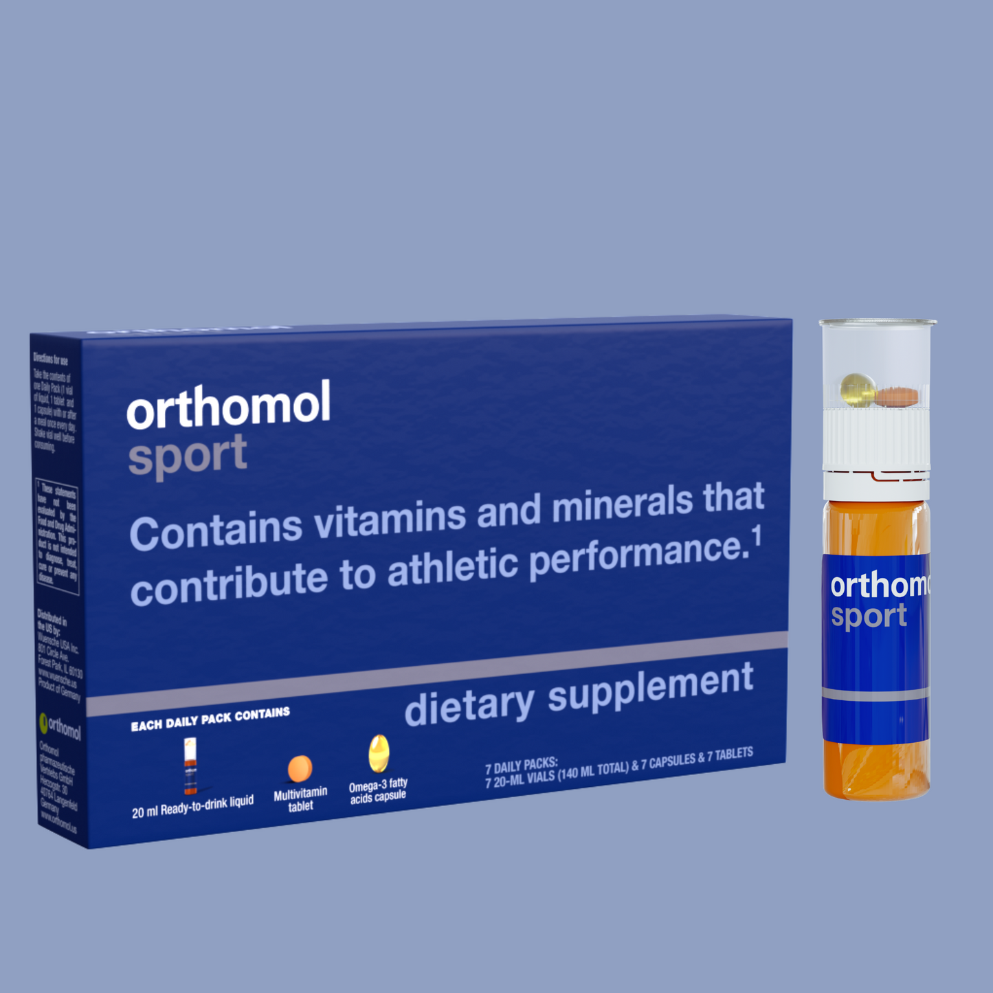 Orthomol Sport – 7-Day Supply | Advanced Sports Nutrition with Essential Vitamins, Minerals, Omega-3, Coenzyme Q10 & L-Carnitine for Performance, Endurance & Recovery