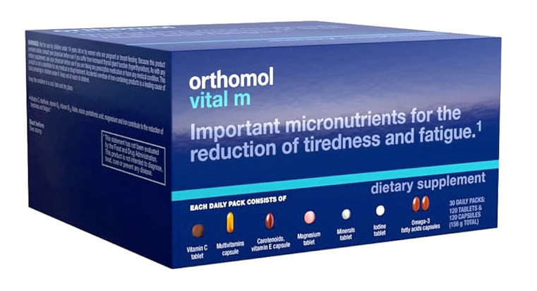 Orthomol Vital M – Tablet & Capsule Packs | 30-Day Supply of Men's Supplement for Daily Energy, Vitality & Fatigue Support with B Vitamins, Magnesium & Zinc