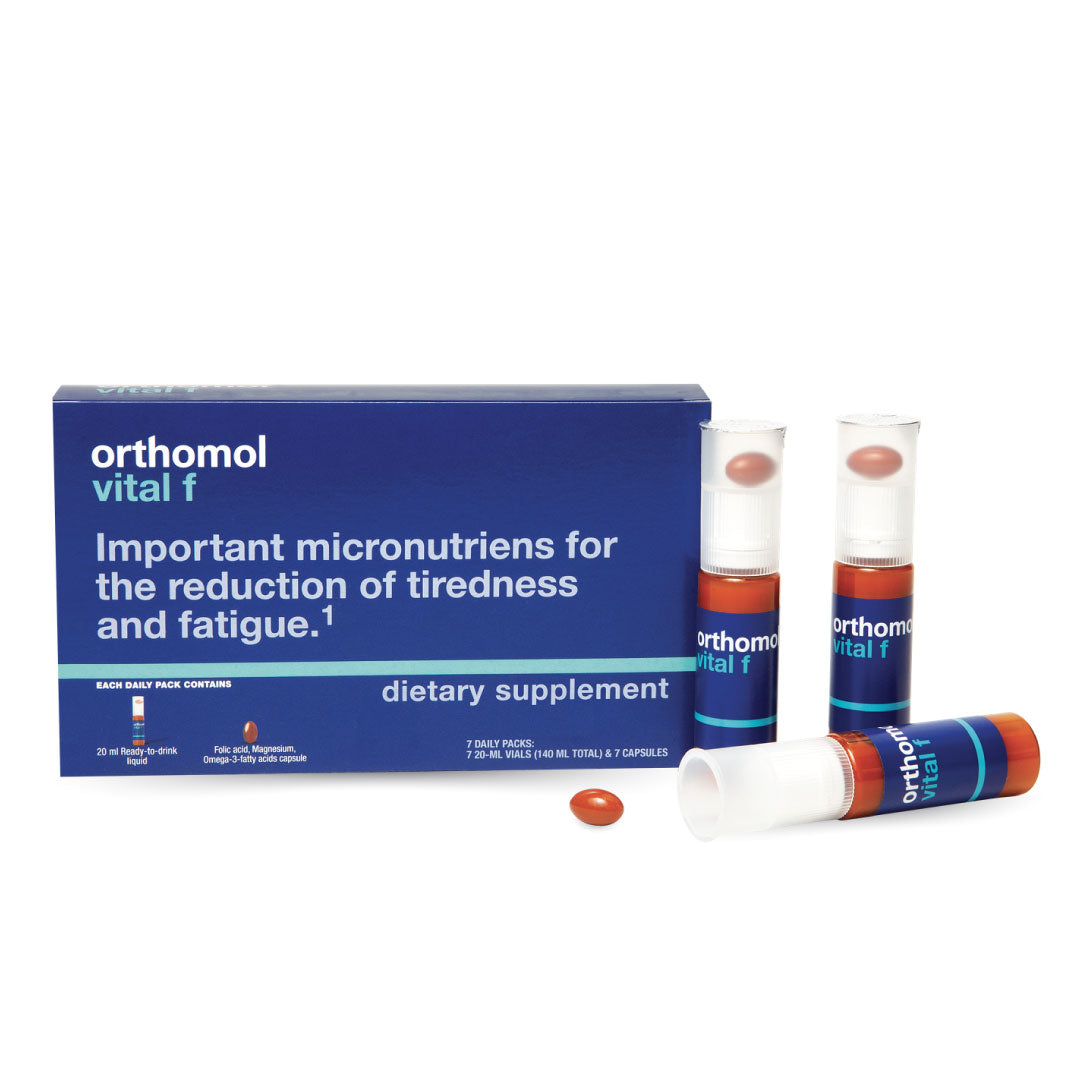 Orthomol Vital F — Women’s Daily Energy & Vitality Support with Magnesium, B Vitamins & Omega-3 | Liquid Vials | 30-Day Supply