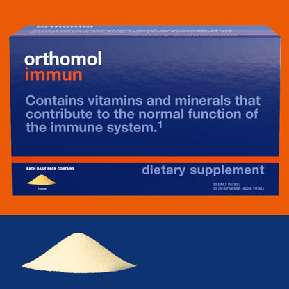 Orthomol Immun Powder - Daily Immune Support Supplement with Vitamins A, B, C, D, E and Zinc & Selenium - 30-Day Supply, Premium Formula for Enhanced Immune Defense