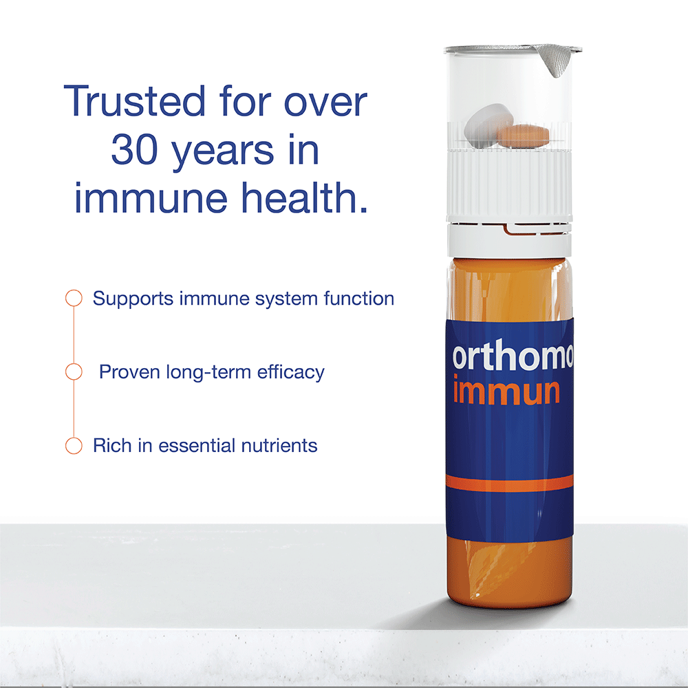 Orthomol Immun Vial, Daily Liquid Immune Support Supplement, 30-Day Supply, Includes Vitamins A, B, C, D, E, Zinc & Iodine, Premium Formula for Enhanced Immune Defense