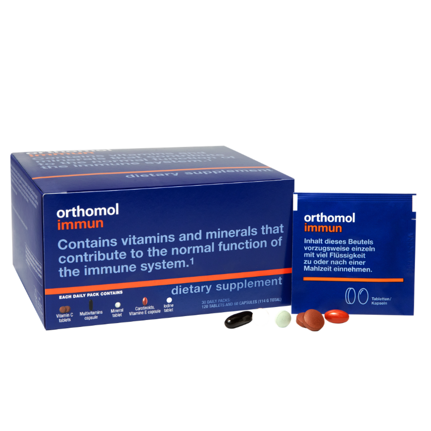 Orthomol Immun – Tablet & Capsule Packs | 30-Day Supply, Immune Support Supplement with Vitamins A-E, Zinc & Selenium