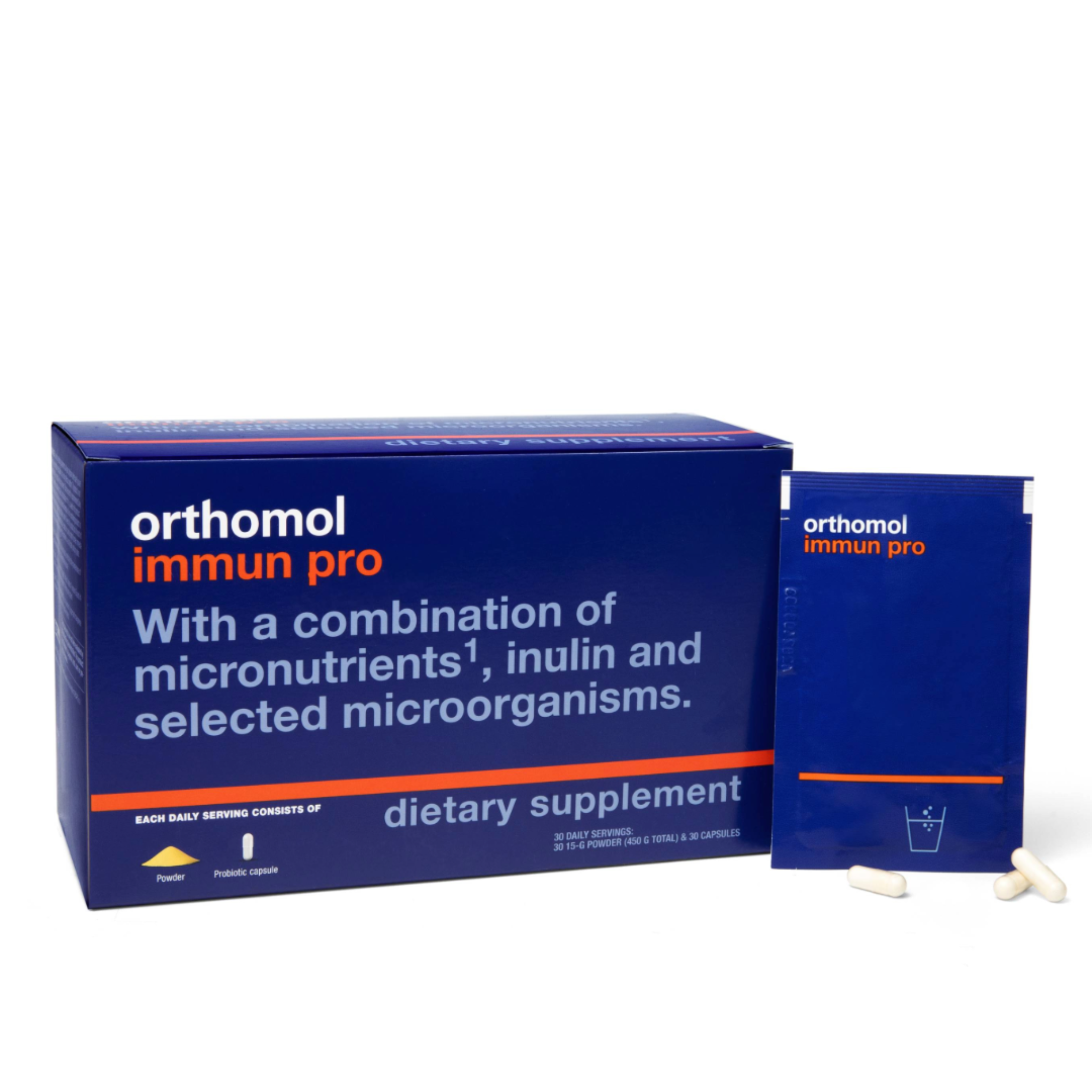 Orthomol Immun Pro – Probiotic & Powder | 30-Day Supply of Advance Immune Defense Supplements with Essential Micronutrients