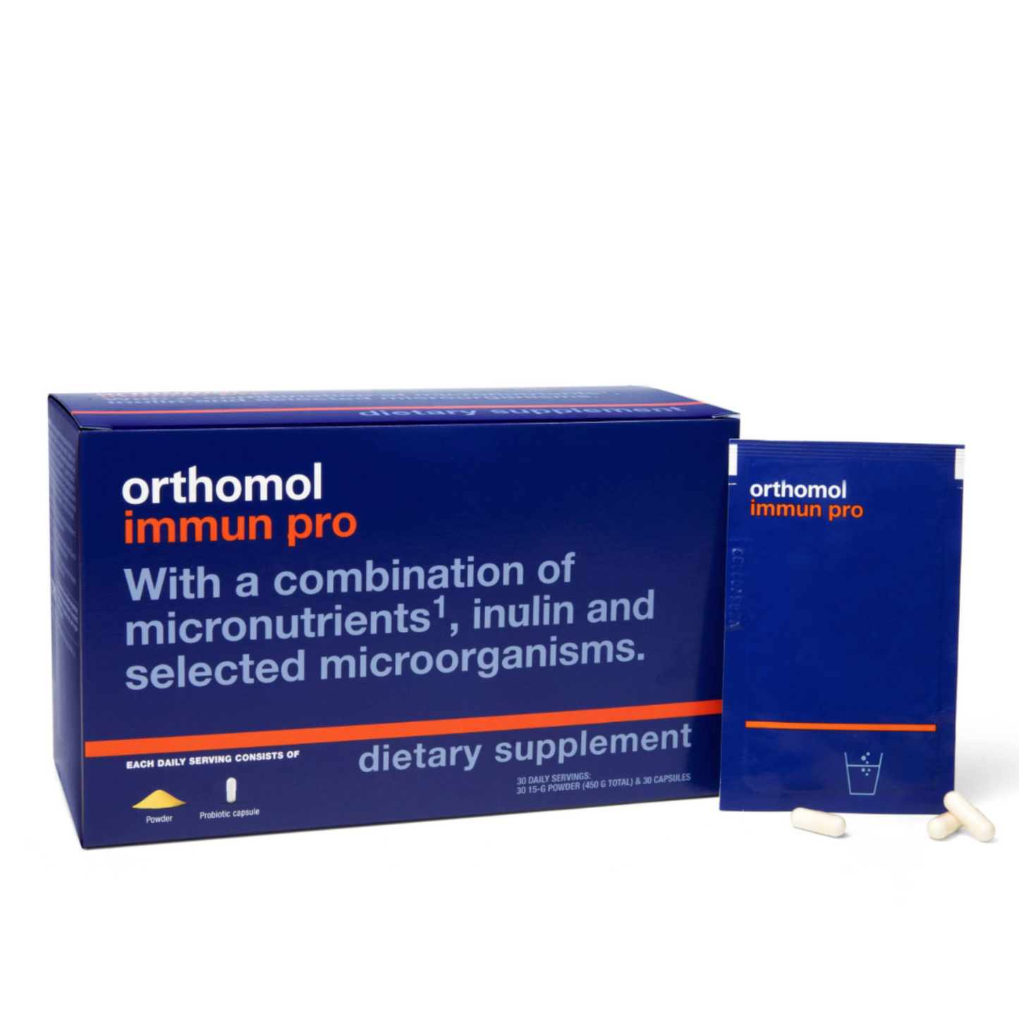 Orthomol Immun Pro – Probiotic & Powder | 30-Day Supply of Advance Immune Defense Supplements with Essential Micronutrients