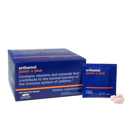 Orthomol Immun Junior C Plus – 30-Day Supply | Children's Chewable Immune Support in Wildberry Flavor