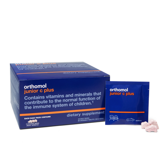 Orthomol Immun Junior C Plus – 30-Day Supply | Children's Chewable Immune Support in Wildberry Flavor