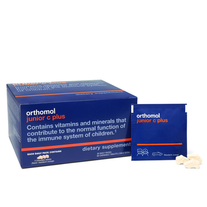 Orthomol Immun Junior C Plus – 30-Day Supply | Children's Chewable Immune Support in Tangerine Flavor