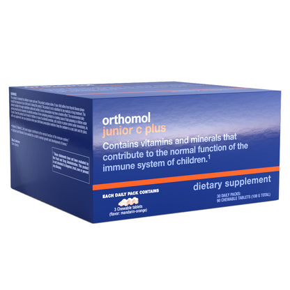 Orthomol Immun Junior C Plus – 30-Day Supply | Children's Chewable Immune Support in Tangerine Flavor