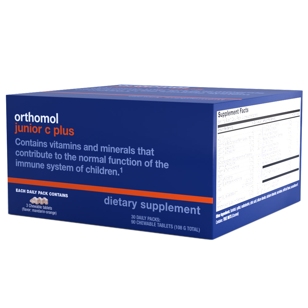 Orthomol Immun Junior C Plus – 30-Day Supply | Children's Chewable Immune Support in Tangerine Flavor