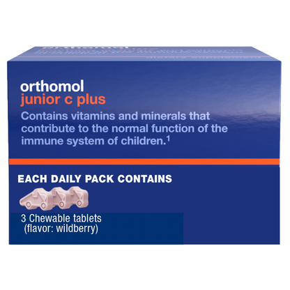 Orthomol Immun Junior C Plus – 30-Day Supply | Children's Chewable Immune Support in Wildberry Flavor