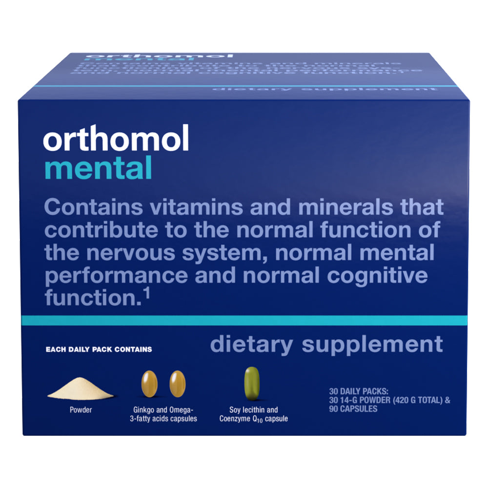 Orthomol Mental, 30-Day Supply, Premium Cognitive Support Supplement with Essential Brain Nutrients for Enhanced Focus & Energy