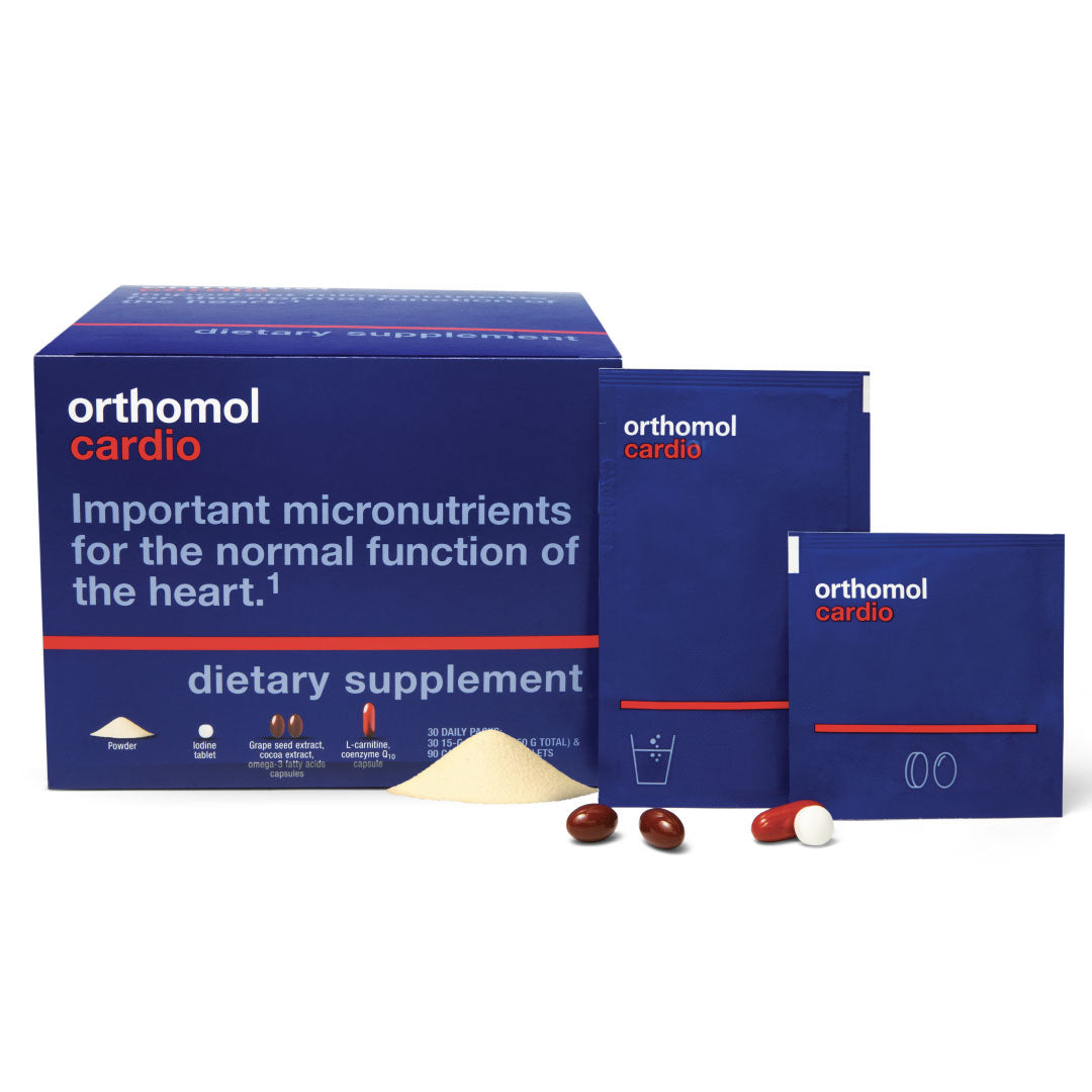 Orthomol Cardio — Comprehensive Cardiovascular Health Support with Essential Nutrients for Circulatory System | Powder, Tablets & Capsules | 30-Day Supply