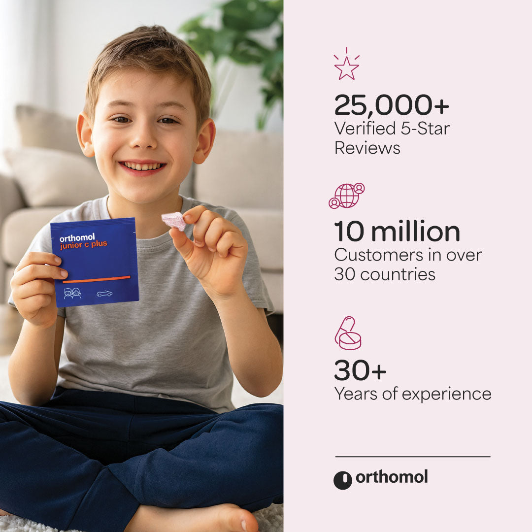 Orthomol Immun Junior C Plus – 30-Day Supply | Children's Chewable Immune Support in Wildberry Flavor