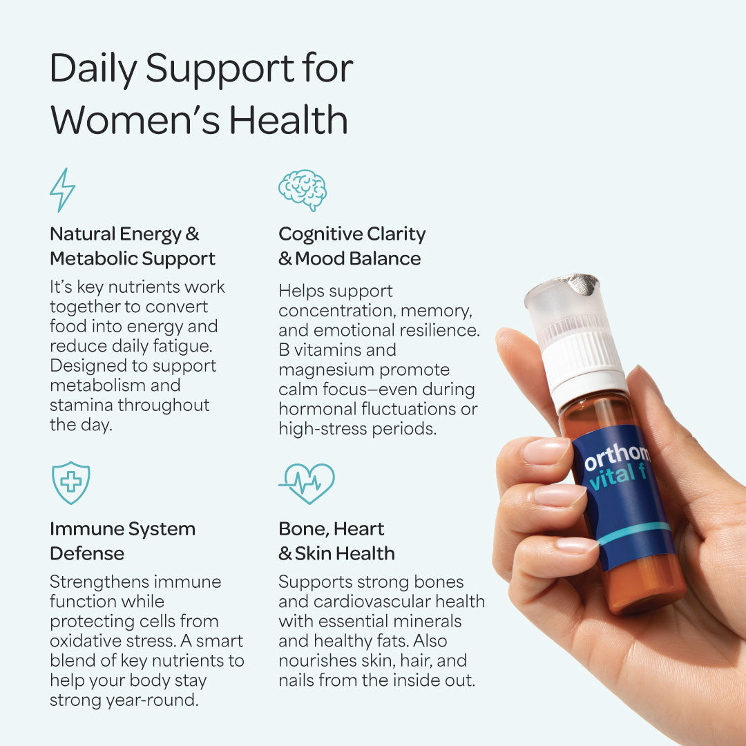 Orthomol Vital F — Women’s Daily Energy & Vitality Support with Magnesium, B Vitamins & Omega-3 | Liquid Vials | 30-Day Supply