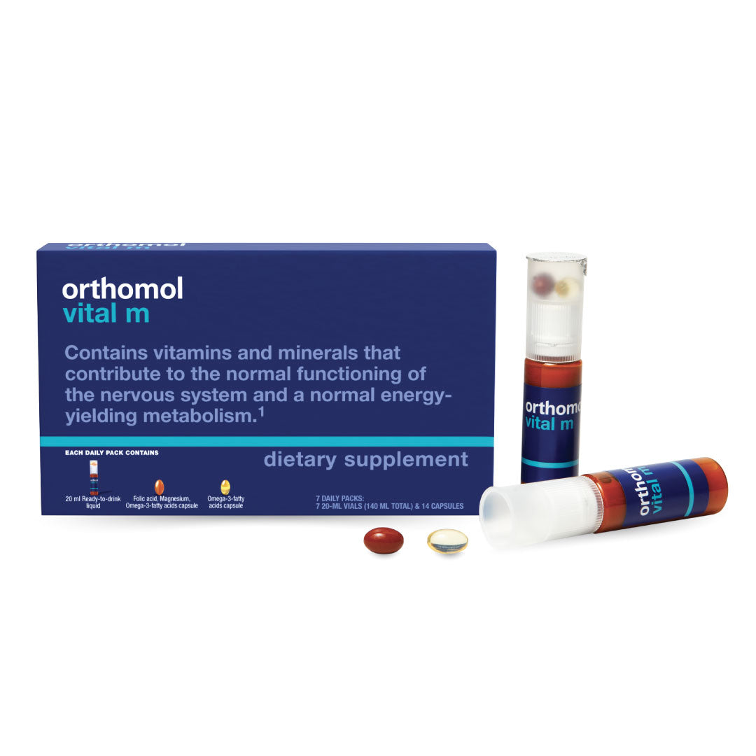 Orthomol Vital M – Liquid Vials | 7-Day Supply of Men's Supplement for Daily Energy, Vitality & Fatigue Support with B Vitamins, Magnesium & Zinc