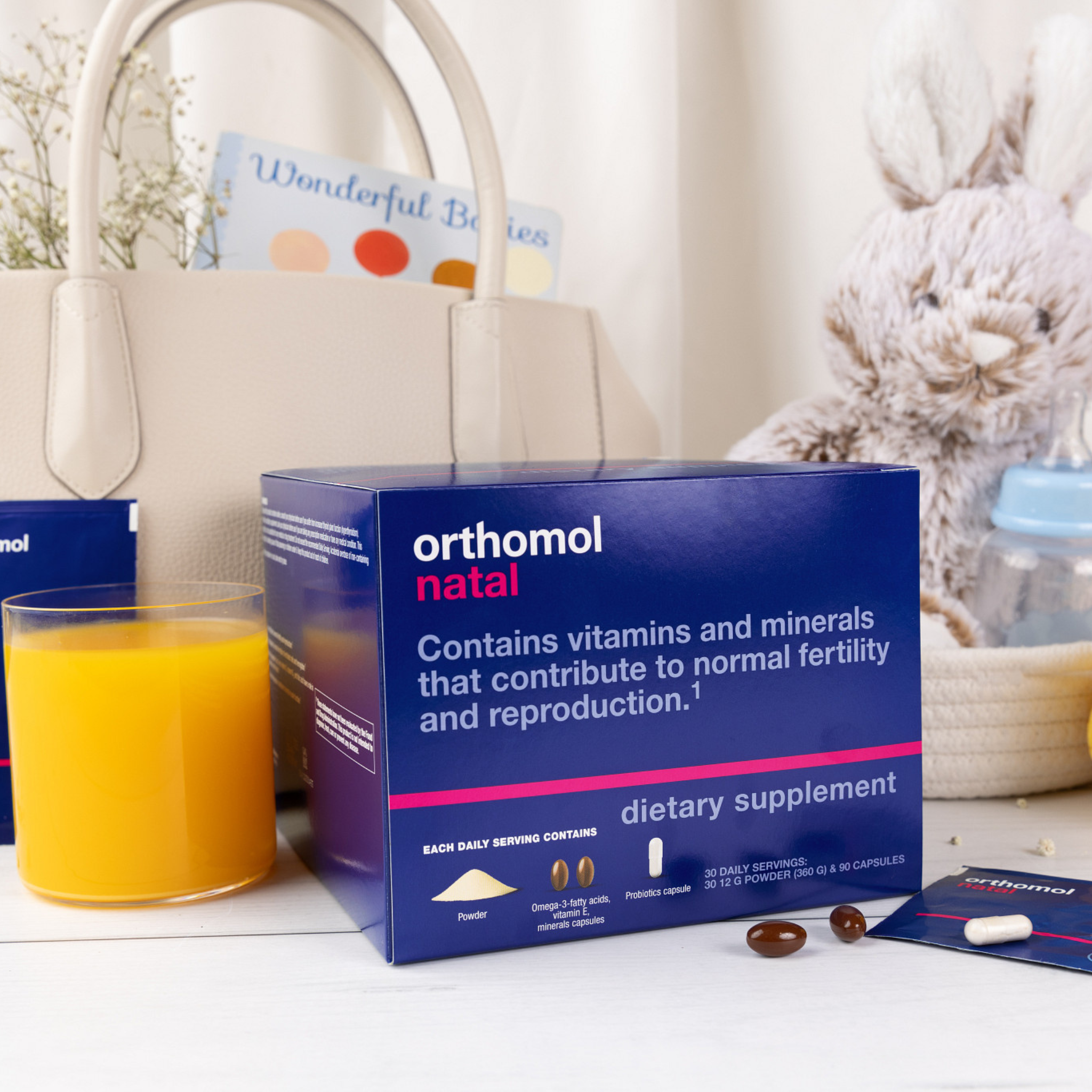 Orthomol Natal — Prenatal & Postnatal Support with DHA, Folic Acid & Daily Micronutrients | Powder & Capsule Combo | 30-Day Supply
