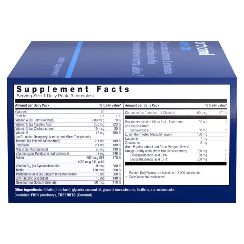 Orthomol Vision, 30-Day Supply, Comprehensive Eye Health Supplement with Micronutrients to Support Vision & Eye Wellness