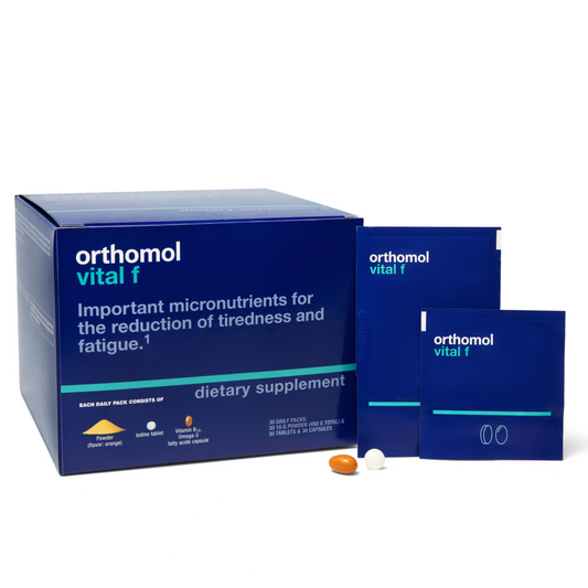 Orthomol Vital F – Powder & Capsule Packs | 30-Day Women's Supplement for Daily Energy, Vitality & Fatigue Support with B Vitamins, Calcium & Omega-3
