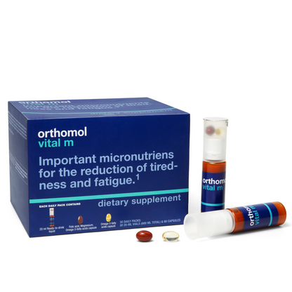 Orthomol Vital M Liquid Vials | 30-Day Supply of Men's Supplement for Daily Energy, Vitality & Fatigue Support with B Vitamins, Magnesium & Zinc