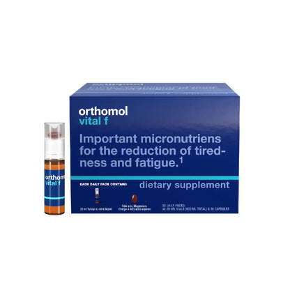 Orthomol Vital F Vial, Daily Liquid Multivitamin for Women, 30-Day Supply, Boosts Energy, Reduces Fatigue & Supports Overall Well-being, Includes Vitamins A, B, C, D, E, K, Calcium, Iodine & Omega-3