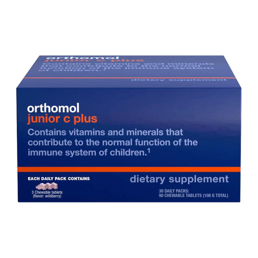 Orthomol Immun Junior C Plus, Kid's Multivitamin, 30-Daily Servings, Wildberry flavor